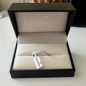 Louily Marquise & Round Cut Sterling Silver Ring sz 6.5